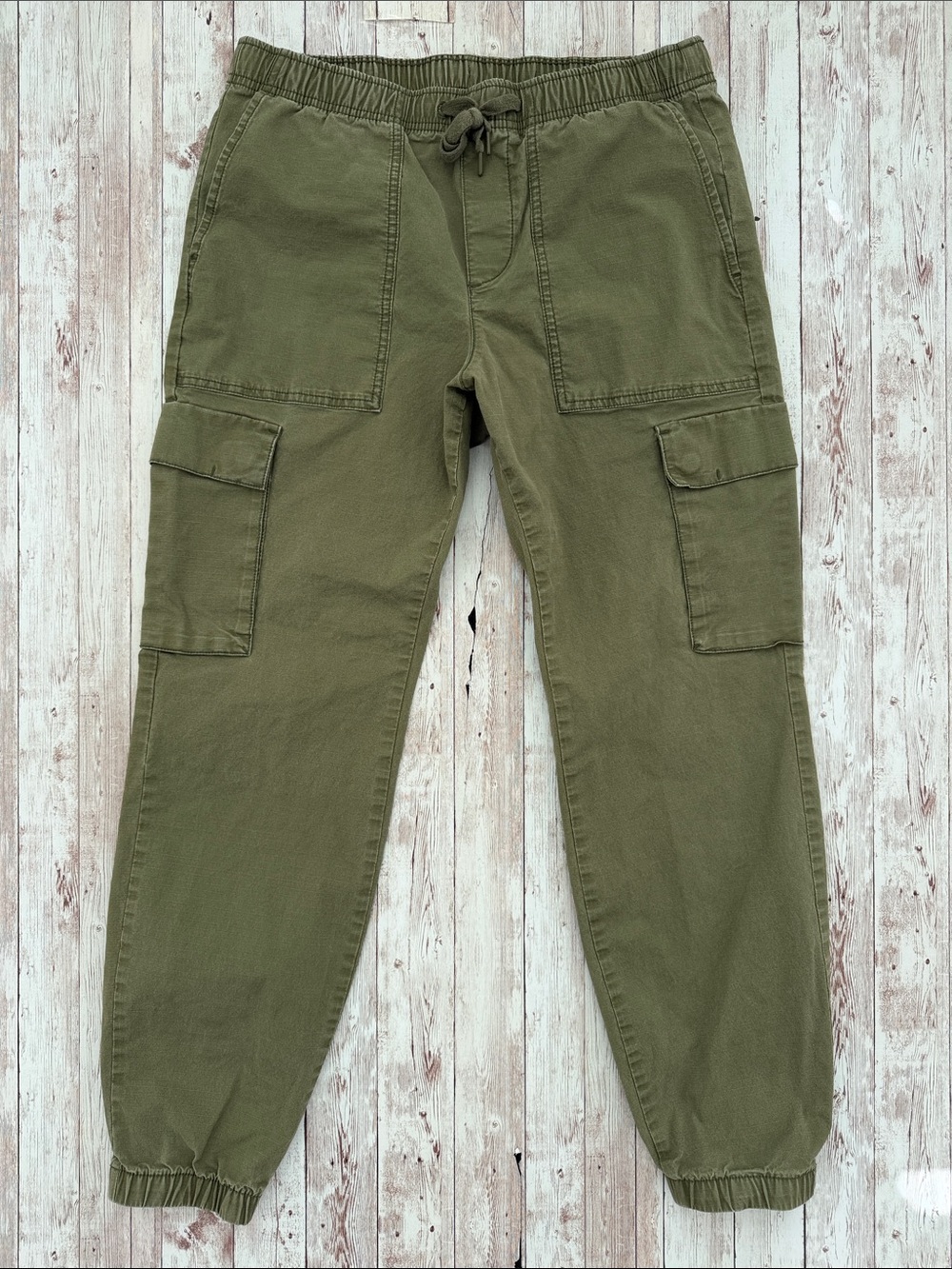 GAP Women's Cargo Jogger Pants sz Medium Army Jacket Green Cotton Ankle